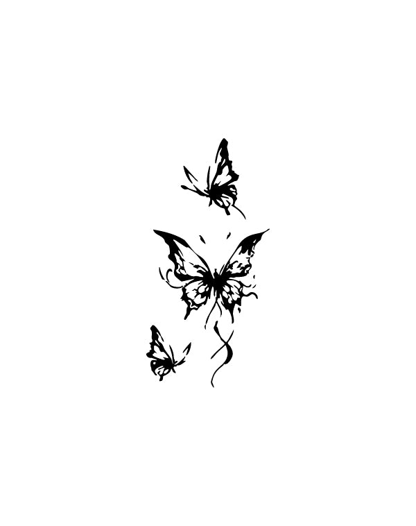 Triple Butterflies - TEMPOINK Temporary Tattoo