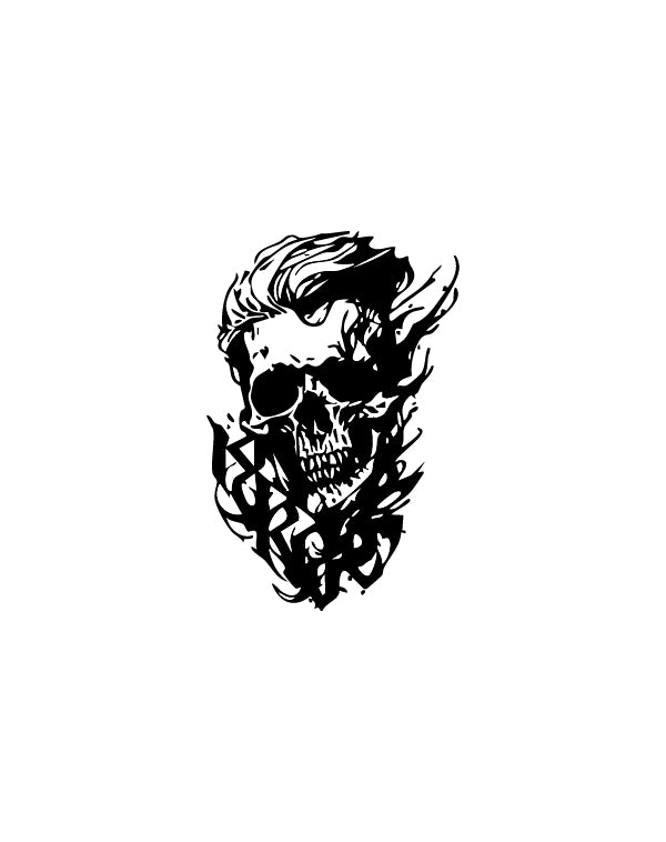 Flame Skull - TEMPOINK Temporary Tattoo