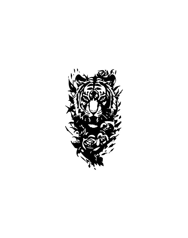 Tiger Rose - TEMPOINK Temporary Tattoo