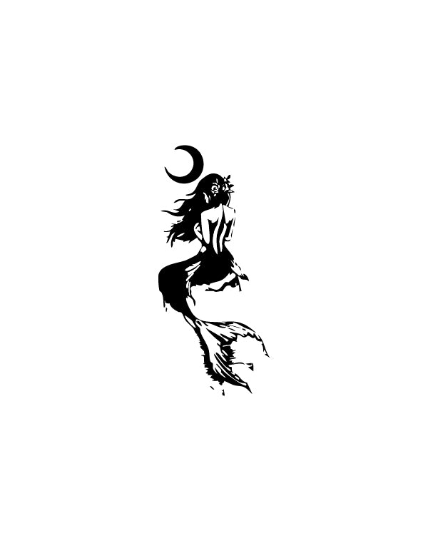 Moonlit Mermaid - TEMPOINK Temporary Tattoo