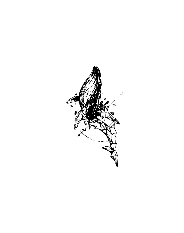 Geometric Whale - TEMPOINK Temporary Tattoo