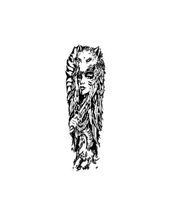 Wolf Maiden - TEMPOINK Temporary Tattoo